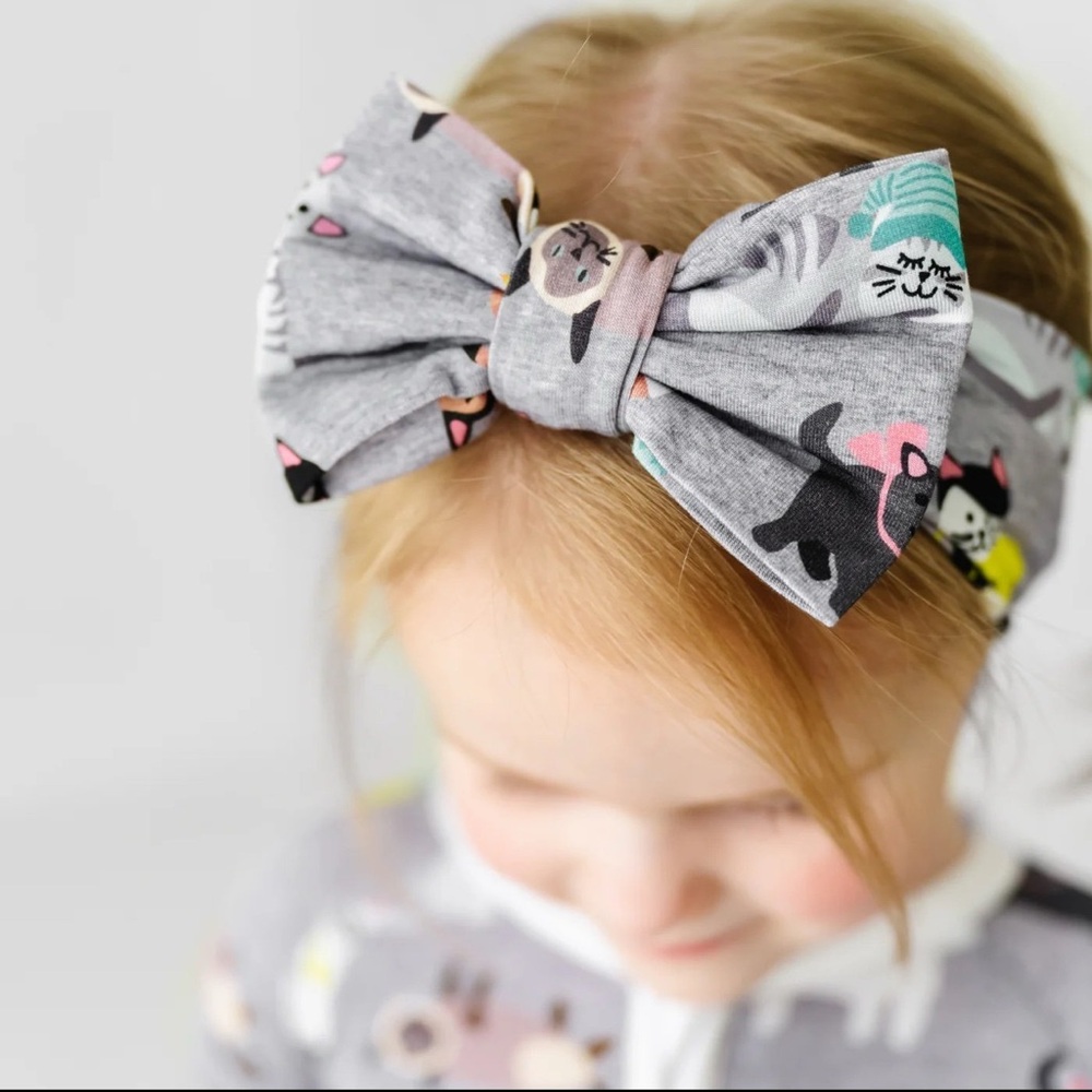 Little Sleepies Cozy Cat Luxe Bow